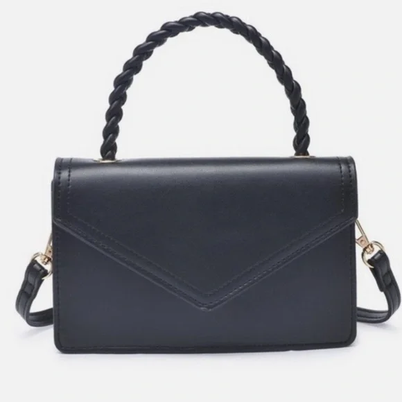 NEW URBAN EXPRESSIONS MONIQUE BLACK TOP HANDLE BAG - Picture 4 of 4